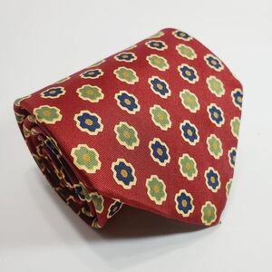 Brooks Brothers Burgundy Geometric Pattern Men's Silk Neck Tie 57x3.75"